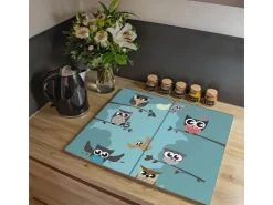 Banjado Herdabdeckplatte Glas 1 Teilig 60x52CM Schneidebrett Herdabdeckung Mit Motiv Lauchblüte