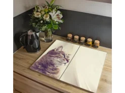 Outlet Banjado Herdabdeckplatte Glas 2 Teilig Je 30x52CM Schneidebrett Herdabdeckung Mit Motiv Neun Keinenasen