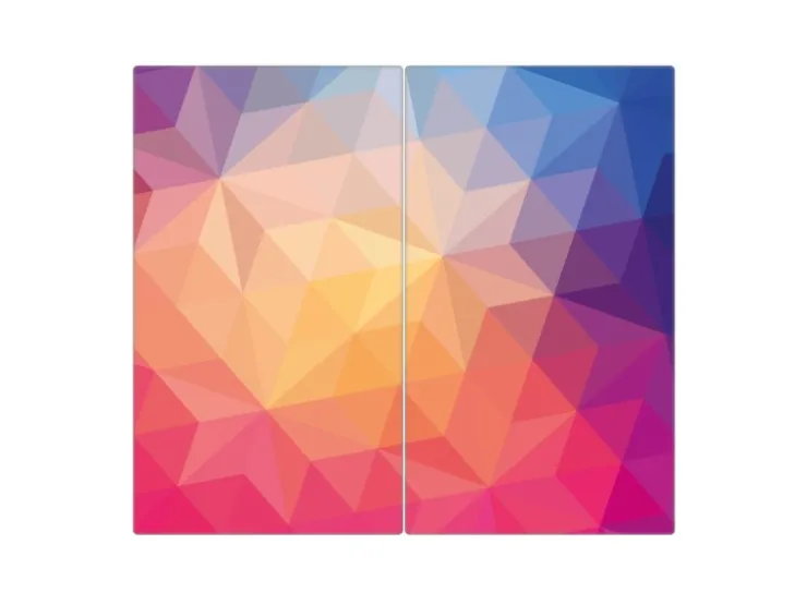 Banjado Herde|Kochfelder<Herdabdeckplatte Glas 2 Teilig Je 30x52CM Schneidebrett Herdabdeckung Mit Motiv Bunte Kristalle