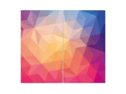 Banjado Herde|Kochfelder<Herdabdeckplatte Glas 2 Teilig Je 30x52CM Schneidebrett Herdabdeckung Mit Motiv Bunte Kristalle