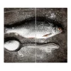 Sale Banjado Herdabdeckplatte Glas 2 Teilig Je 30x52CM Schneidebrett Herdabdeckung Mit Motiv Fisch Und Salz