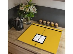 Banjado Herde|Kochfelder<Herdabdeckplatte Glas 2 Teilig Je 30x52CM Schneidebrett Herdabdeckung Mit Motiv Briefkasten Gelb