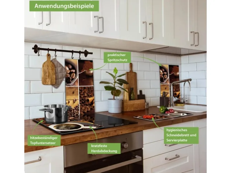 Outlet Herdabdeckplatte Glas 1 Teilig 60x52CM Schneidebrett Herdabdeckung Mit Motiv Retro Kreise Herde|Kochfelder