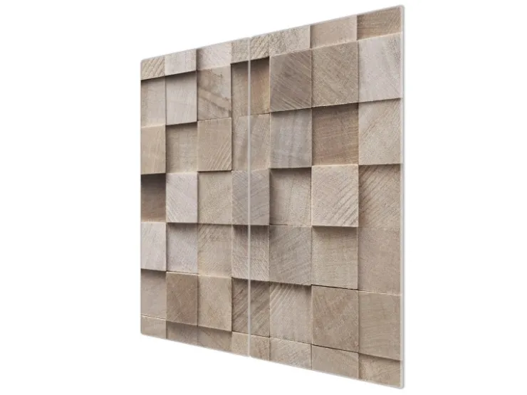 Banjado Herde|Kochfelder<Herdabdeckplatte Glas 2 Teilig Je 30x52CM Schneidebrett Herdabdeckung Mit Motiv Bauklötze Relief