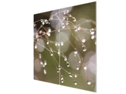 Sale Herdabdeckplatte Glas 2 Teilig Je 30x52CM Schneidebrett Herdabdeckung Mit Motiv Tau Auf Zweigen Herde|Kochfelder