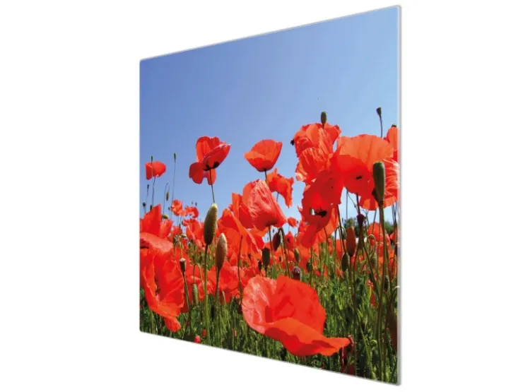 Banjado Herdabdeckplatte Glas 1 Teilig 60x52CM Schneidebrett Herdabdeckung Mit Motiv Seifenblasen