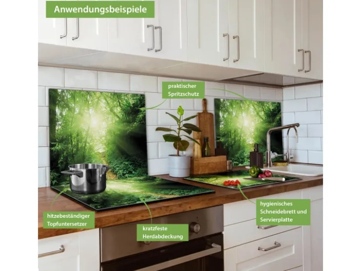 Banjado Herdabdeckplatte Glas 1 Teilig 60x52CM Schneidebrett Herdabdeckung Mit Motiv I Want To Ride My Bike