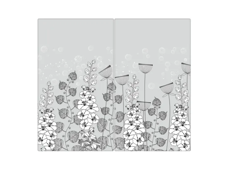 Online Herdabdeckplatte Glas 2 Teilig Je 30x52CM Schneidebrett Herdabdeckung Mit Motiv Sonnenblumen Herdabdeckungen|Kochfelder
