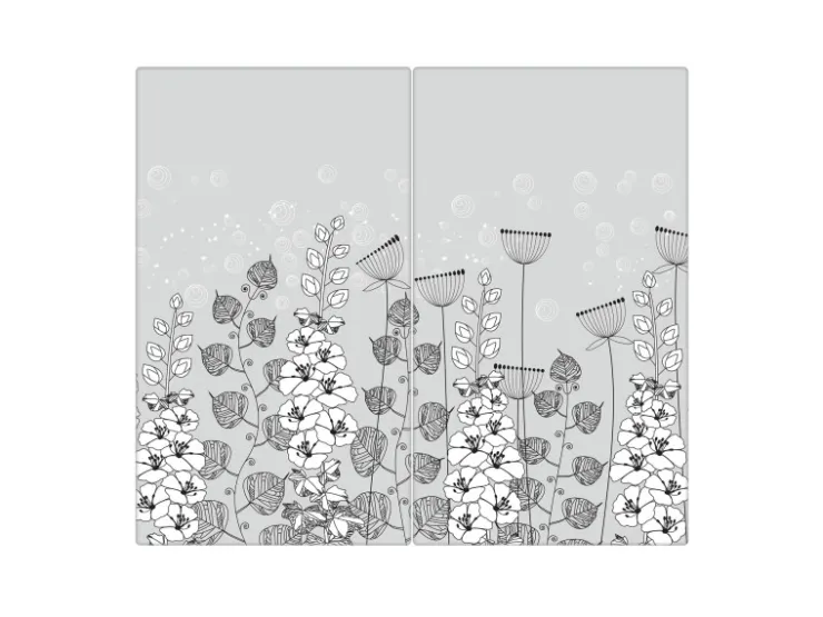 Online Herdabdeckplatte Glas 2 Teilig Je 30x52CM Schneidebrett Herdabdeckung Mit Motiv Sonnenblumen Herdabdeckungen|Kochfelder