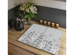 Online Herdabdeckplatte Glas 2 Teilig Je 30x52CM Schneidebrett Herdabdeckung Mit Motiv Sonnenblumen Herdabdeckungen|Kochfelder