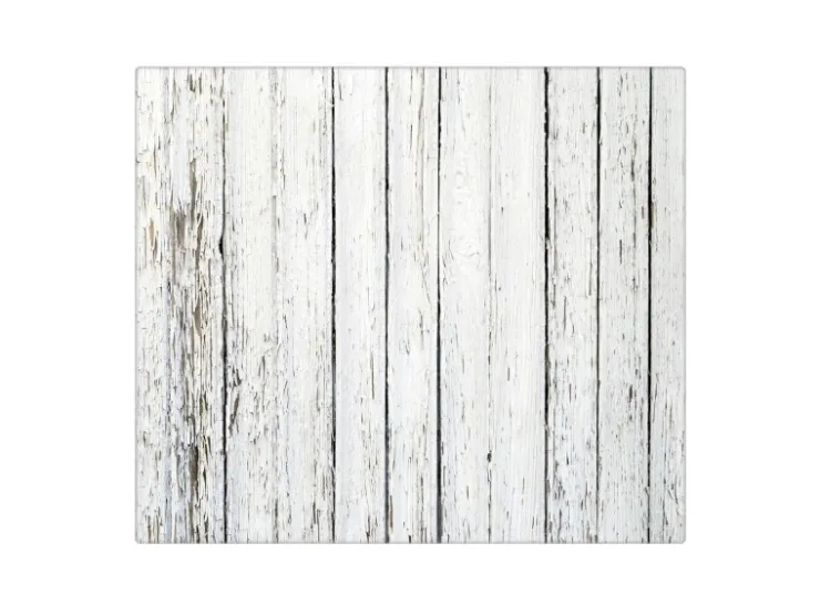 Banjado Herdabdeckungen|Herde<Herdabdeckplatte Glas 1 Teilig 60x52CM Schneidebrett Herdabdeckung Mit Motiv Weißer Bretterzaun