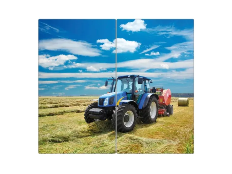 Banjado Herdabdeckungen|Herde<Herdabdeckplatte Glas 2 Teilig Je 30x52CM Schneidebrett Herdabdeckung Mit Motiv Traktor