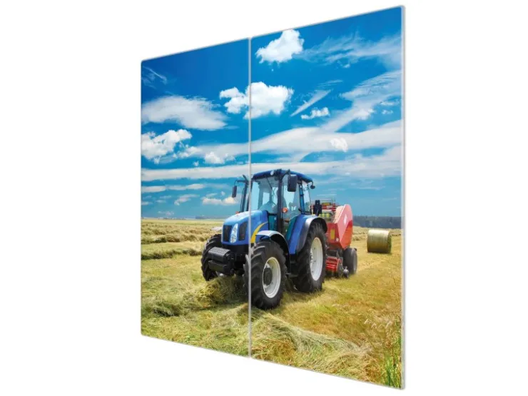 Banjado Herdabdeckungen|Herde<Herdabdeckplatte Glas 2 Teilig Je 30x52CM Schneidebrett Herdabdeckung Mit Motiv Traktor
