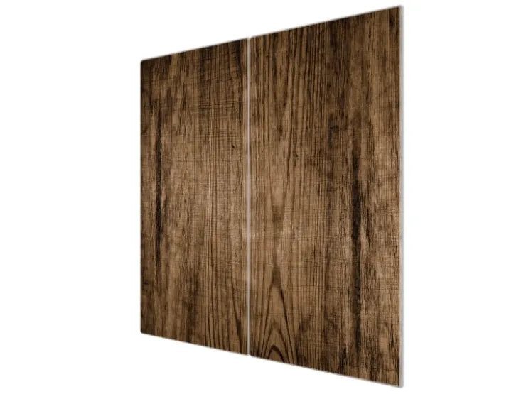Banjado Herdabdeckungen|Kochfelder<Herdabdeckplatte Glas 2 Teilig Je 30x52CM Schneidebrett Herdabdeckung Mit Motiv Maserung Dunkel