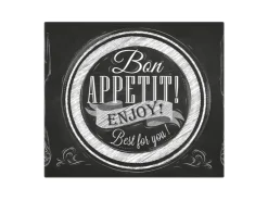 Banjado Herdabdeckungen|Herde<Herdabdeckplatte Glas 1 Teilig 60x52CM Schneidebrett Herdabdeckung Mit Motiv Bon Appetit