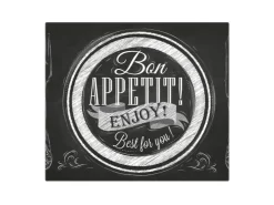 Banjado Herdabdeckungen|Herde<Herdabdeckplatte Glas 1 Teilig 60x52CM Schneidebrett Herdabdeckung Mit Motiv Bon Appetit