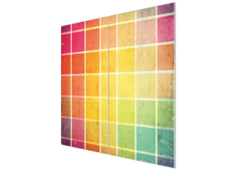 Banjado Schneidebretter|Herdabdeckungen<Herdabdeckplatte Glas 2 Teilig Je 30x52CM Schneidebrett Herdabdeckung Mit Motiv Bunte Glasbausteine