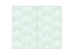 Outlet Banjado Herdabdeckplatte Glas 2 Teilig Je 30x52CM Schneidebrett Herdabdeckung Mit Motiv Strahlen Mint