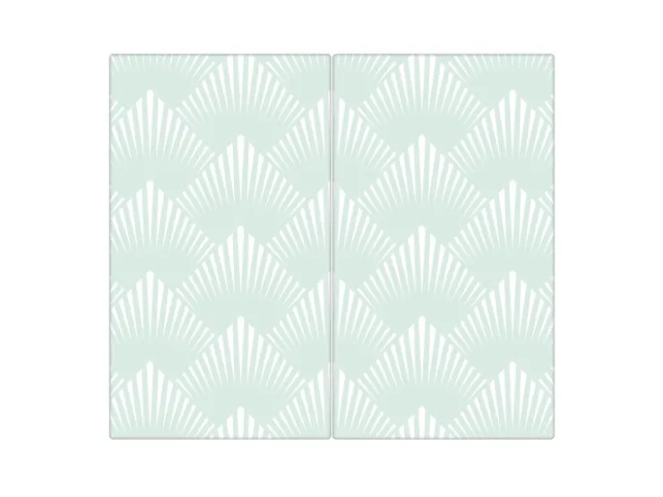 Online Herdabdeckplatte Glas 1 Teilig 60x52CM Schneidebrett Herdabdeckung Mit Motiv Muster Getupft Blau Schneidebretter|Herdabdeckungen
