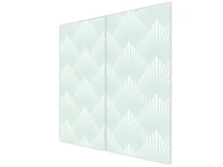 Outlet Banjado Herdabdeckplatte Glas 2 Teilig Je 30x52CM Schneidebrett Herdabdeckung Mit Motiv Strahlen Mint
