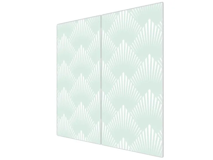 Online Herdabdeckplatte Glas 1 Teilig 60x52CM Schneidebrett Herdabdeckung Mit Motiv Muster Getupft Blau Schneidebretter|Herdabdeckungen