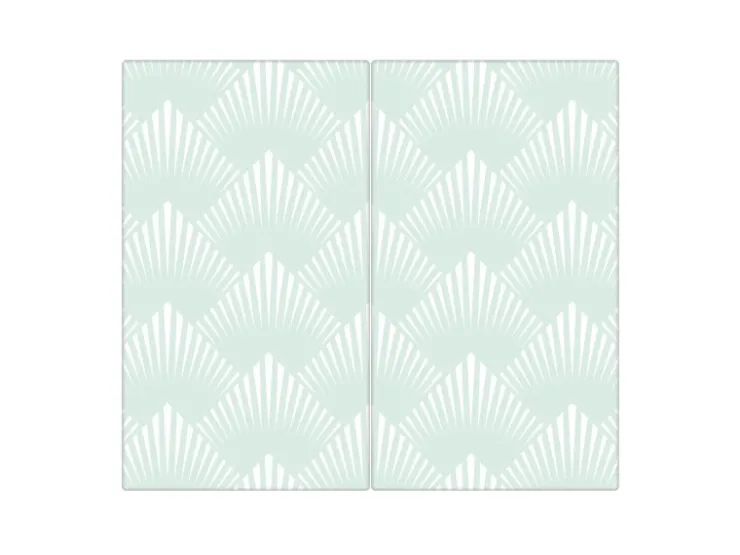 Online Herdabdeckplatte Glas 1 Teilig 60x52CM Schneidebrett Herdabdeckung Mit Motiv Muster Getupft Blau Schneidebretter|Herdabdeckungen