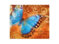 Banjado Schneidebretter|Herdabdeckungen<Herdabdeckplatte Glas 1 Teilig 60x52CM Schneidebrett Herdabdeckung Mit Motiv Schmetterling