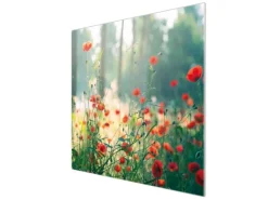 Banjado Schneidebretter|Herdabdeckungen<Herdabdeckplatte Glas 1 Teilig 60x52CM Schneidebrett Herdabdeckung Mit Motiv Waldmohn