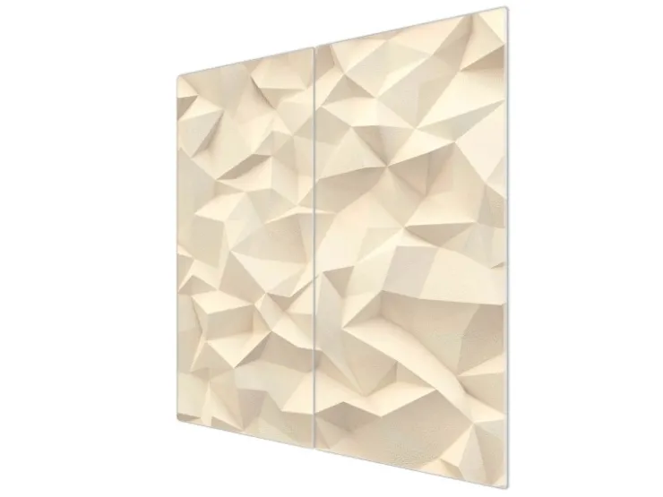 Online Banjado Herdabdeckplatte Glas 2 Teilig Je 30x52CM Schneidebrett Herdabdeckung Mit Motiv Steinwand 2