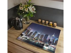 Sale Herdabdeckplatte Glas 2 Teilig Je 30x52CM Schneidebrett Herdabdeckung Mit Motiv Jahresringe Schneidebretter|Herdabdeckungen