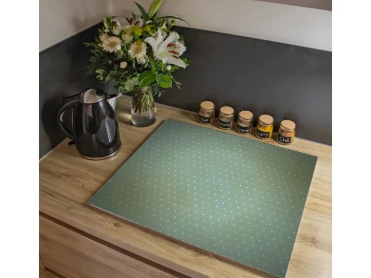Banjado Schneidebretter|Herdabdeckungen<Herdabdeckplatte Glas 1 Teilig 60x52CM Schneidebrett Herdabdeckung Mit Motiv Punkte Im Focus