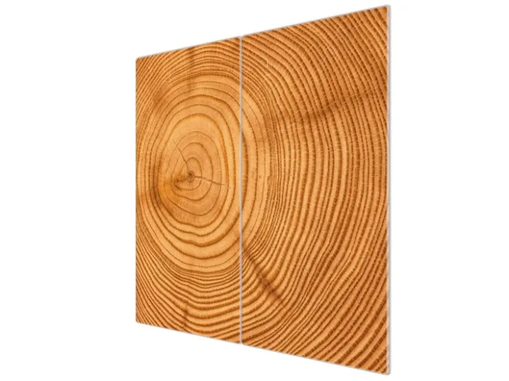 Banjado Schneidebretter|Herdabdeckungen<Herdabdeckplatte Glas 2 Teilig Je 30x52CM Schneidebrett Herdabdeckung Mit Motiv Baumstamm
