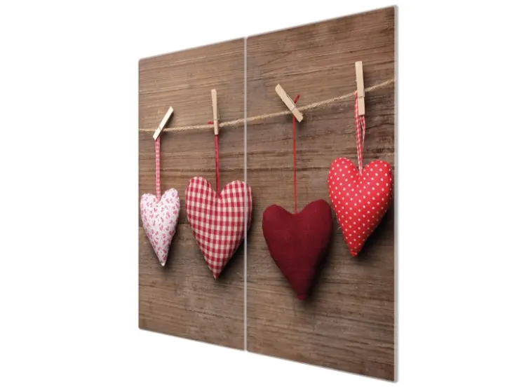 Sale Herdabdeckplatte Glas 2 Teilig Je 30x52CM Schneidebrett Herdabdeckung Mit Motiv Bambusholz Schneidebretter|Herdabdeckungen