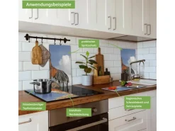 Outlet Herdabdeckplatte Glas 2 Teilig Je 30x52CM Schneidebrett Herdabdeckung Mit Motiv Sitzendes Erdmännchen Schneidebretter|Herdabdeckungen