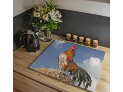 Outlet Herdabdeckplatte Glas 2 Teilig Je 30x52CM Schneidebrett Herdabdeckung Mit Motiv Sitzendes Erdmännchen Schneidebretter|Herdabdeckungen