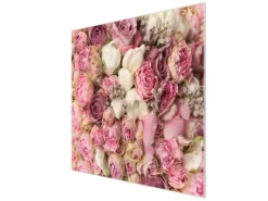 Banjado Schneidebretter|Herdabdeckungen<Herdabdeckplatte Glas 1 Teilig 60x52CM Schneidebrett Herdabdeckung Mit Motiv Strauss Rosen