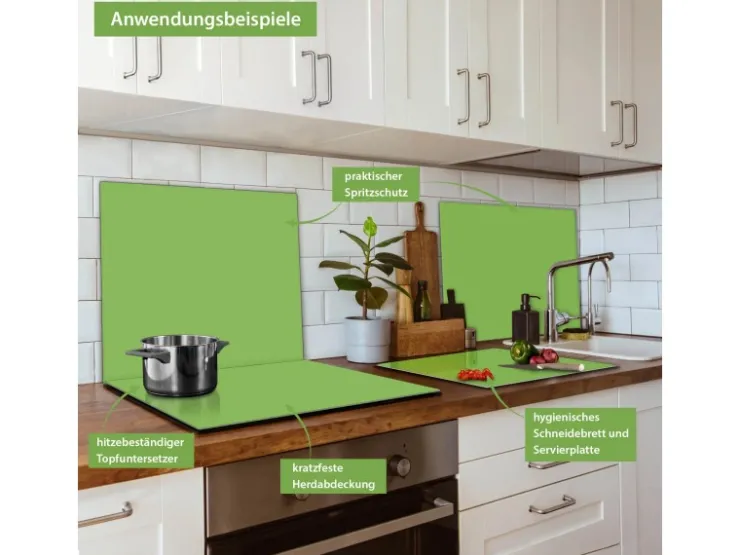 Banjado Herdabdeckplatte Glas 1 Teilig 60x52CM Schneidebrett Herdabdeckung Mit Motiv Adler