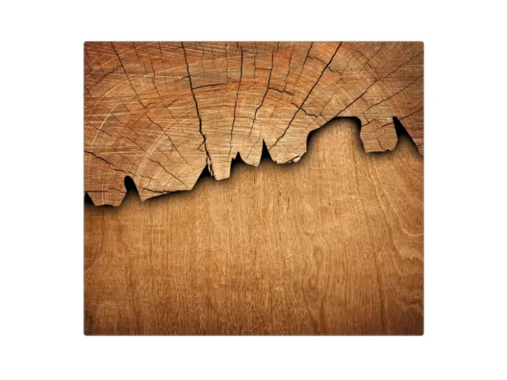 Banjado Schneidebretter|Herdabdeckungen<Herdabdeckplatte Glas 1 Teilig 60x52CM Schneidebrett Herdabdeckung Mit Motiv Holz