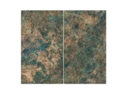 Banjado Schneidebretter|Herdabdeckungen<Herdabdeckplatte Glas 2 Teilig Je 30x52CM Schneidebrett Herdabdeckung Mit Motiv Kupfer Patina