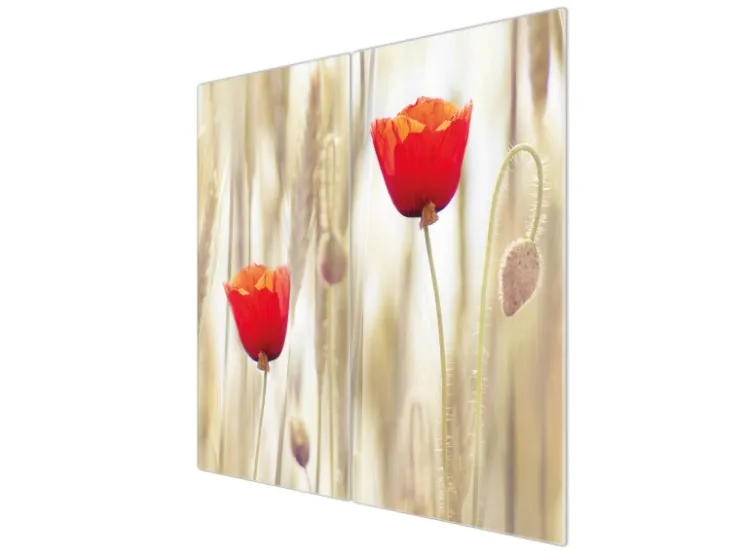 New Herdabdeckplatte Glas 1 Teilig 60x52CM Schneidebrett Herdabdeckung Mit Motiv Baumwollblüte Monochrom Schneidebretter|Herdabdeckungen