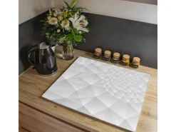 New Herdabdeckplatte Glas 1 Teilig 60x52CM Schneidebrett Herdabdeckung Mit Motiv Baumwollblüte Monochrom Schneidebretter|Herdabdeckungen