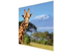 Online Herdabdeckplatte Glas 2 Teilig Je 30x52CM Schneidebrett Herdabdeckung Mit Motiv Blasse Holzlatten Schneidebretter|Herdabdeckungen