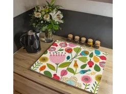 Sale Banjado Herdabdeckplatte Glas 2 Teilig Je 30x52CM Schneidebrett Herdabdeckung Mit Motiv Pause