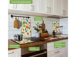 Sale Banjado Herdabdeckplatte Glas 2 Teilig Je 30x52CM Schneidebrett Herdabdeckung Mit Motiv Pause