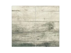 Banjado Schneidebretter|Herdabdeckungen<Herdabdeckplatte Glas 2 Teilig Je 30x52CM Schneidebrett Herdabdeckung Mit Motiv Graue Planken