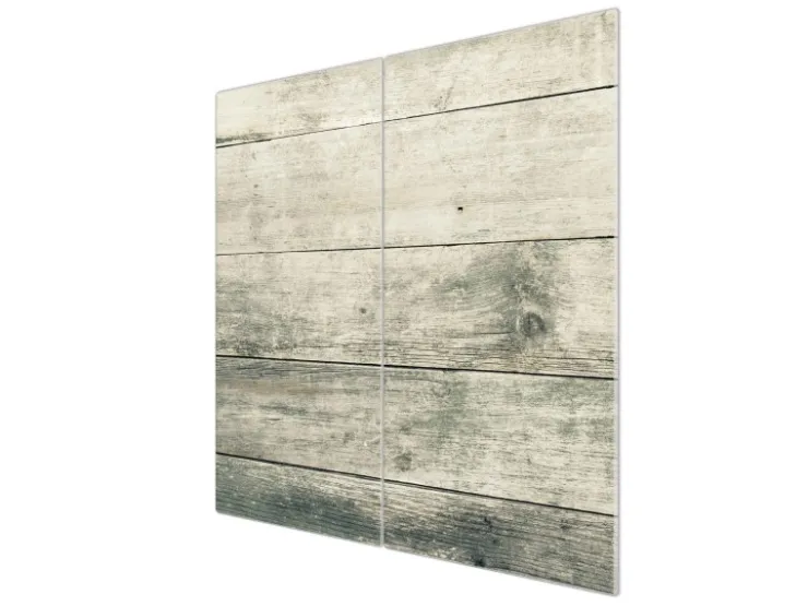 Banjado Schneidebretter|Herdabdeckungen<Herdabdeckplatte Glas 2 Teilig Je 30x52CM Schneidebrett Herdabdeckung Mit Motiv Graue Planken