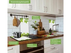 Outlet Banjado Herdabdeckplatte Glas 2 Teilig Je 30x52CM Schneidebrett Herdabdeckung Mit Motiv Roter Vorhang