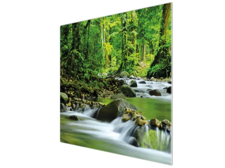 Best Banjado Herdabdeckplatte Glas 1 Teilig 60x52CM Schneidebrett Herdabdeckung Mit Motiv Hibiskus Kreis