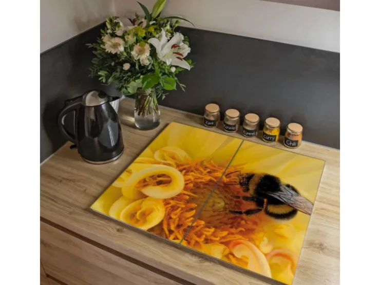 Sale Herdabdeckplatte Glas 1 Teilig 60x52CM Schneidebrett Herdabdeckung Mit Motiv Holz Herzen Schneidebretter|Herdabdeckungen