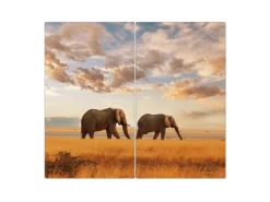 Banjado Herdabdeckplatte Glas 1 Teilig 60x52CM Schneidebrett Herdabdeckung Mit Motiv Zwischen Bäumen